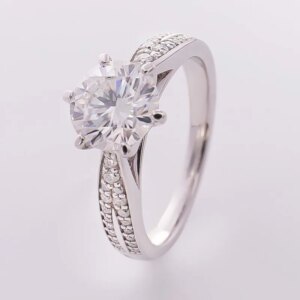 Provence 10K/14K/18K Moissanite Women’s Promise Ring Round Cut 2 CT D Color VVS1 Brilliant Cut With GRA Certificate Diy Jewelry