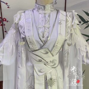 Men Hanfu White Dress Chinese Style Knight Pity Chu Wanning Cosplay Party Costume Stage Performance Clothes Halloween