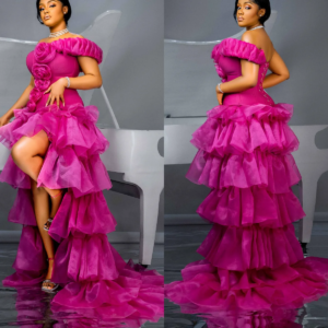 One Shoulder 2025 Prom Dresses Customized 3D Floral High Low Evening Dress Party Gowns