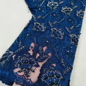 Luxury Organza Nigerian Lace Fabric For Party Dress Sewing African Lace Fabric Chiffon Lace Fabric For Woman Party Dress A912-1