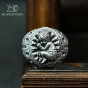 Infant Christ 925 Silver Ring-The Infancy Ring of the Son Jesus-The Gift Ring of Faith