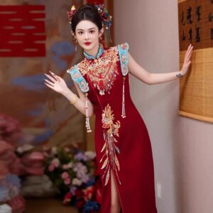 Xiuhe Clothing 2025 New Red Cheongsam New Chinese Toast Dress Bridal Wedding Engagement Dress Female Qipao
