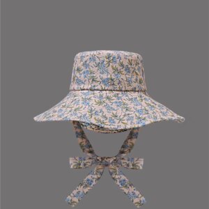 Summer new pastoral small big eaves fisher-hat female shade elegant sweet streamer hat holiday trip