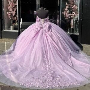 Customized Women Prom Occasion Dress Elegent Princess Appliques Lace Quinceanera Dresses Luxury Sweet 1615 Girl Birthday Party