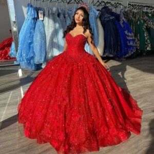 Customized Sweetheart Ball Gown Quinceanera Dress 2025 Wine Red Pearl 3D Floral Princess Sweet 16 Dress Vestidos De 15 Anos 2024