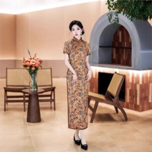 New cheongsam Chinese style elegant temperament long performance