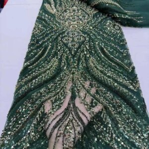 African Heavy Groom Lace Fabric 2025 High Quality French Sequins Lace Fabric Nigerian Lace Fabric For Wedding Party Dress