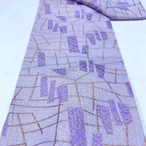 Latest Gold African Jacquard Lace Fabric French Gild Fabric Embroidered Nigerian Brocade Lace Fabric for 2024 Party Dress