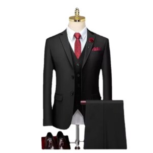 Elegant Groom Suits Stylish Slim Business Black Suit for Wedding Ceremony