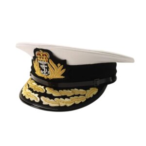 British Royal Navy Officer Hat Naval Captain Peak Cap R N Commanders Cap Queen King’s Crown