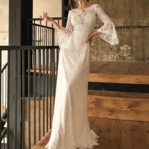 2024 Vintage Princess mermaid wedding dress round neck half sleeve long sexy halter decal sweep train bride dress custom new