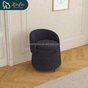 Free Shipping 23″ Movable Design Gray Multi-Functional Storage Stool with Pink Teddy Fleece Accents Velvet Bedroom Living Room”