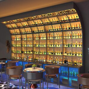 Designer Creative Counter Bar Background Cabinet Wall  Music Restaurant Partition Wine Rack