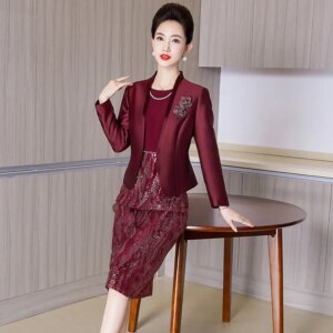 Yourqipao Spring Chinese Style Mother Bride Cheongsams Elderly Wedding Guest Party Dress Two-piece Prom Evening Dress for Women