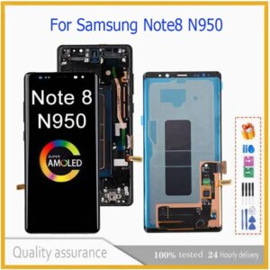 AMOLED For Samsung Galaxy Note 8 N950F N950U N950W N950FD LCD Touch Screens Digitizer Note8 Component with Frame Mobile Phone