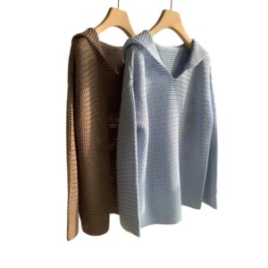 25 Popular European and American Style Advanced Cashmere Warm Banquet Women’s Sweater Hooded Exquisite Trendy Beautiful