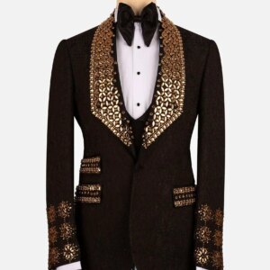 Vintage Wedding Suit for Man Single Breasted Slim Suits 1 Piece Blazer Diamond Formal Suits for Men Business Party Customized