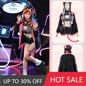 COSSUN NIJISANJI Vtuber Nekota Tsuna Cosplay Costume YouTuber Halloween Outfits Hot Girl Costume Wig