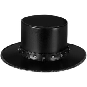 Goth leather hat Dome Steam personality trend