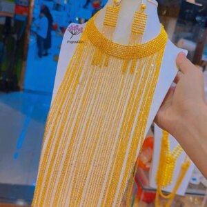 New Dubai 24K Gold Plated Private Customized Necklace Earrings for Women’s Wedding Party Jewelry Set DD10276