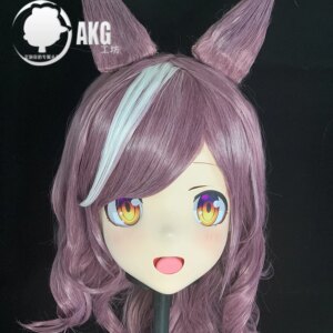 Customize Character Female/Girl Resin Kig Full Head With Lock Anime Cosplay Japanese Anime Kigurumi Mask