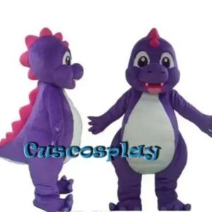 Christmas New Adult Plush Purple Dinosaur Dragon Cartoon Mascot Costume Christmas Fancy Dress For Halloween Carvinal Party Ev