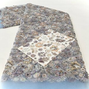 African Nigerian Exquisite Lace Fabric Sequins Beads Fabric 2024 High Quality French Bride Party Wedding Embroiderg Sewing Dress