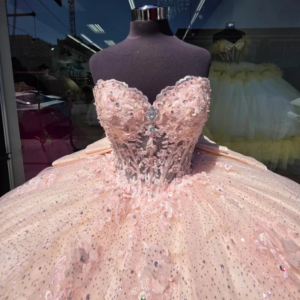 Customized Shiny Pink Off Shoulder Quinceanera Dress Lace sequin applique gemstone crystal Tull vestidos de 15 Quinceanera