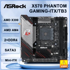 AMD X570 motherboard ASROCK X570 Phantom Gaming ITX/TB3 AM4 DDR4 64G Ryzen 5 5600 4700G 2600 3200G cpu PCI-E 4.0 Mini ITX