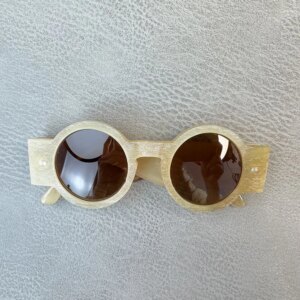Women Sunglasses Men Round Oversize Rough Vintage Retro Polarized Handmade Honey Horn Man Glasses Frames Unique Man Sunglass