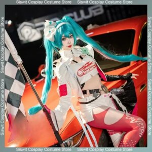 Anime New Mikuu Racing Hatsune Cosplay Costumes Woman Fighting Uniforms Clothing Accessories Full Set Carnival Party Dress Up