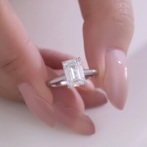 Provence 10K 14K 18K gold Emerald ring 2ct E/VS1 lab grown diamond Engagement Rings for women Classic Solitaire wedding ring