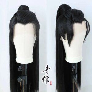 Anime You Fei Xie Yun Cosplay Wig Long Black Wigs Heat Resistant Headwear Role Play Prop Halloween Costume Hanfu Hand Hook