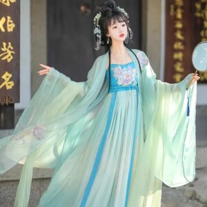 New Style Women’s Han Chinese Clothing Ancient Costume Embroidered Cheok Skirt Big Sleeve Shirt Chest Elements Suit Spring