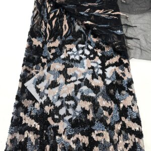 2025 New African French Nigerian High End Lace Fabric With Beads Sequins Mesh for Embroidery Wedding Party Bride Sewing Dress