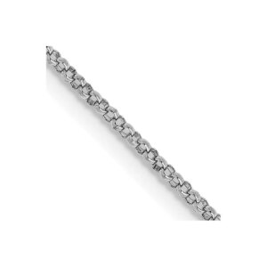 14K White Gold 18 inch 1.15mm Rolo with Lobster Clasp Pendant Chain