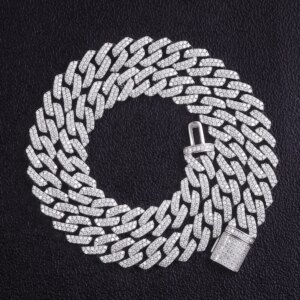 Provence 10K/14K/18K Moissanite Cuban Chain Bracelet for Men 12mm Cuban Link Wrist Chain 6/6.5/7/7.5/8 Inch Hip Hop DIY Jewelry