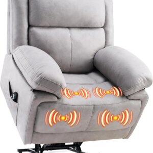 Power Lift Recliner Chair for Elderly Adults, Oversized Electric Reclining Lift Assist Sofa, Side Pockets (Light Gray)