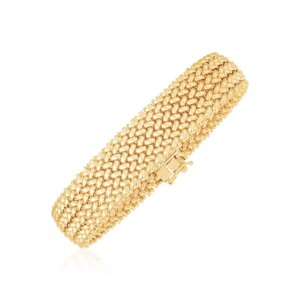 14k Yellow Gold High Polish Thick Braided Bracelet 14.5mm