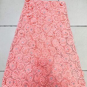 3D Large Flower Embroidery Lace Africa High Quality Lace 5yards Yarn Fabric For Fashion Women’s Dresses Skirts Dresses fabric