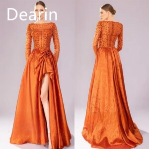 Customized Evening Dress Prom Gown Party Occasion Formal YPMWZX Jewel A-line Floor Length Skirts Draped Bespoke Dresses