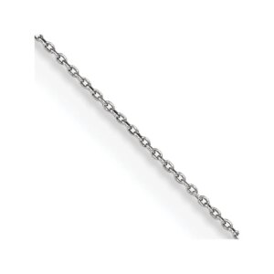 14K White Gold 18 inch.75mm Cable with Spring Ring Clasp Pendant Chain