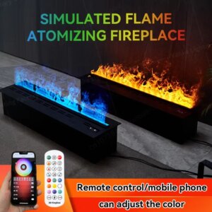 Simulation 3D multi-color flame electric fireplace Home background wall embedded humidification decorative atomizing fireplace