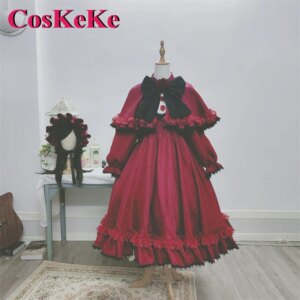 CosKeKe [Customized] Reiner Rubin Cosplay Anime Rozen Maiden Costume Gorgeous Sweet Red Formal Dress Party Role Play Clothing