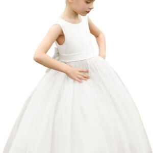 Princess Dress Girls Party Dress Flower Girls Satin Tulle Princess Pageant Dress for Wedding Kids Party Prom Ball Gowns Dresses
