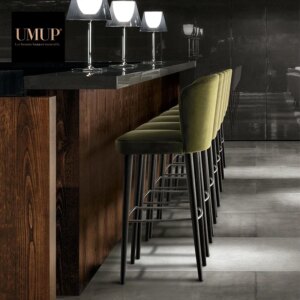 Modern Luxury Green Velvet High Bar Stool Kitchen Bar Counter Stools with Back