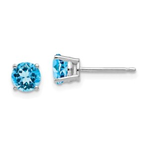 14k White Gold 5mm Round Earring Mounting