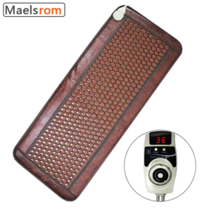 Electric Heated Jade Mat with Germanium Tourmaline Stones – Far Infrared Therapy Pad for Back Neck Pain Relief Muscle Relaxation