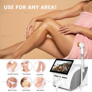 Professional Laser Epilator Ice Titanium Permanent Hair Removal 3 Wavelengths Diode Laser remove hair Machine for salon