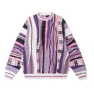 24aw High Street K Bitter Gourd Stripe Couple Knitted Sweater Men Clothing Christmas Sweater Y2k Streetwear Clothes
